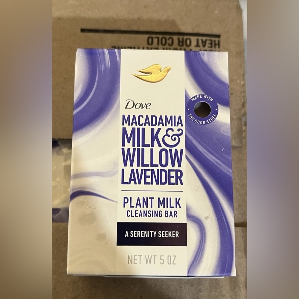 Dove Plant Milk Cleansing Bar Soap Macadamia Milk & Willow Lavender 4 Pack